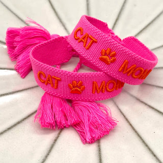 CAT  MOM Statement Armband Pink