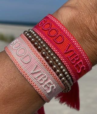 Good Vibes Statement Armband orange/pink