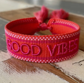 Good Vibes Statement Armband orange/pink