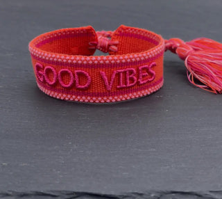 Good Vibes Statement Armband orange/pink