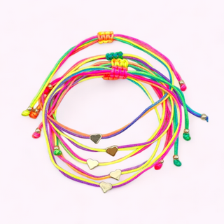 Herz Armband Neon bunt/gold